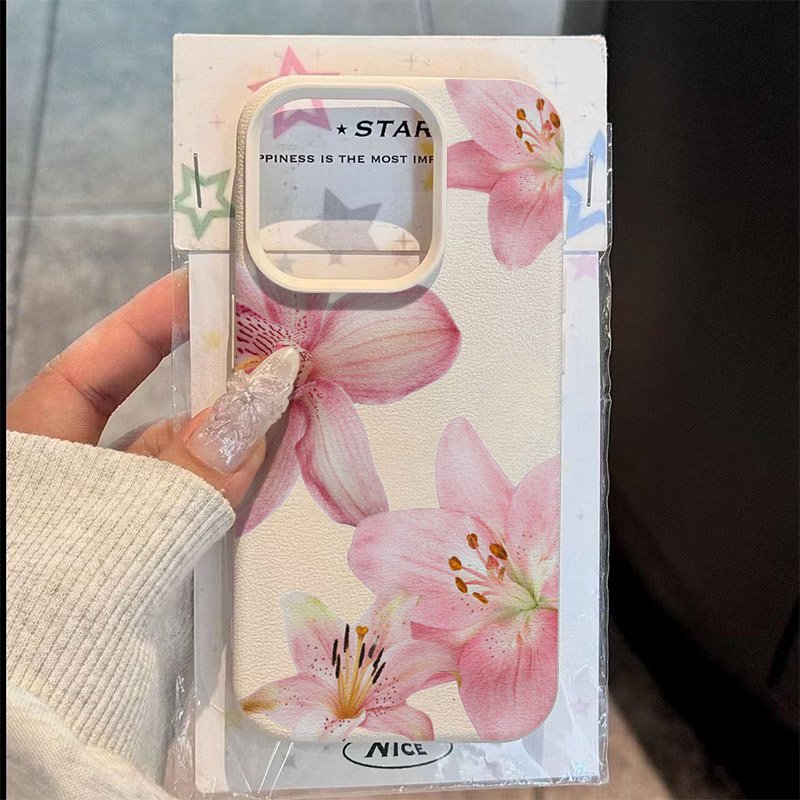Phone Cases For Samsung Galaxy - Pink Lily Lychee Texture Phone Case