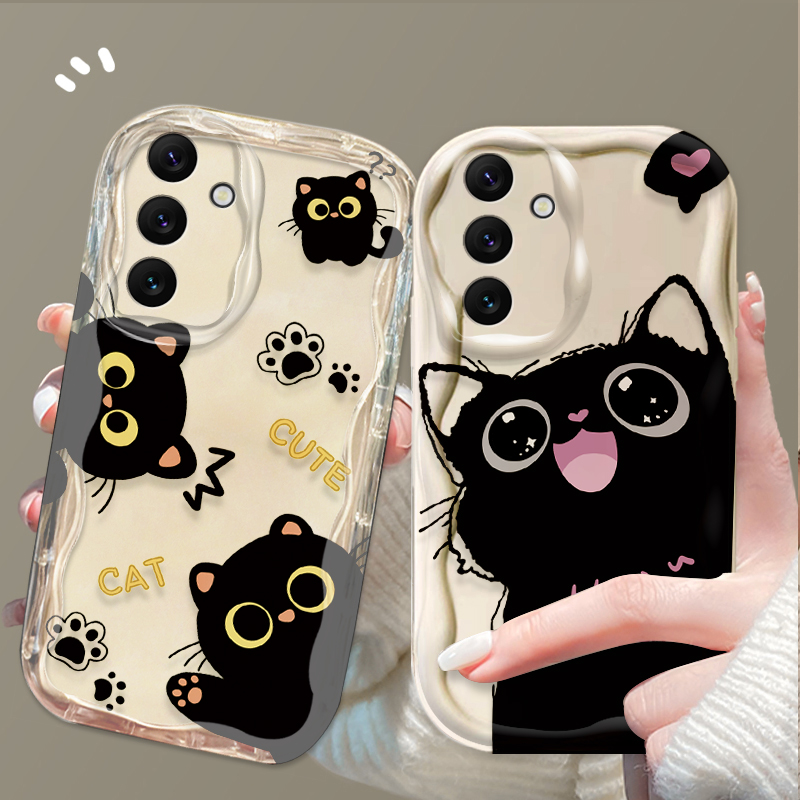 Cute Big Eyes Black Cat Case f - Phone Cases For Samsung Galaxy recension och pris