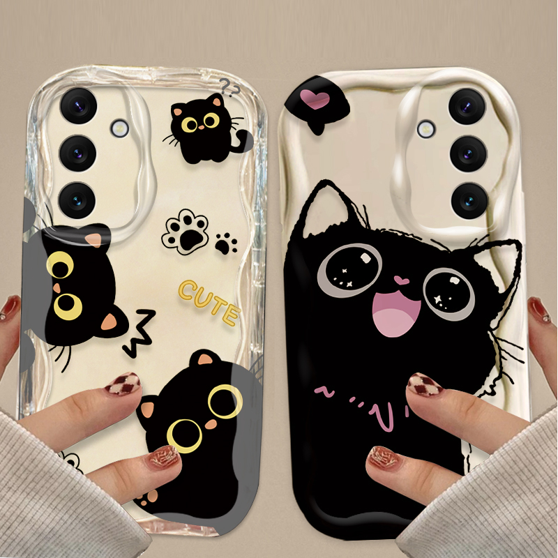 Cute Big Eyes Black Cat Case f - Phone Cases For Samsung Galaxy recension och pris