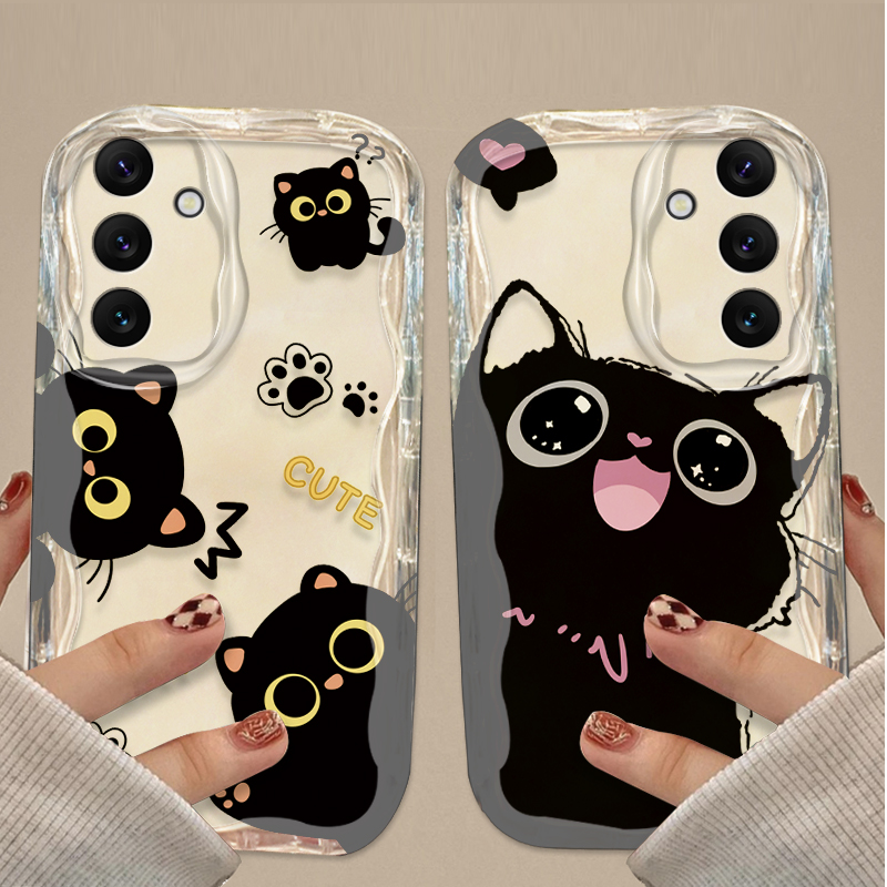 Cute Big Eyes Black Cat Case f - Phone Cases For Samsung Galaxy recension och pris