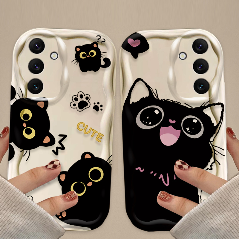 Cute Big Eyes Black Cat Case f - Phone Cases For Samsung Galaxy recension och pris